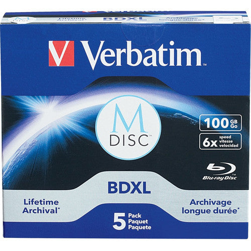 Support enregistrable Blu-ray Verbatim - BDXL - 6x - 100 Go - Paquet de 5 coffrets bijoux 98913