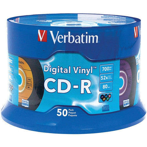 Verbatim CD-R 80min 52X avec surface vinyle numérique - Broche 50pk 94587