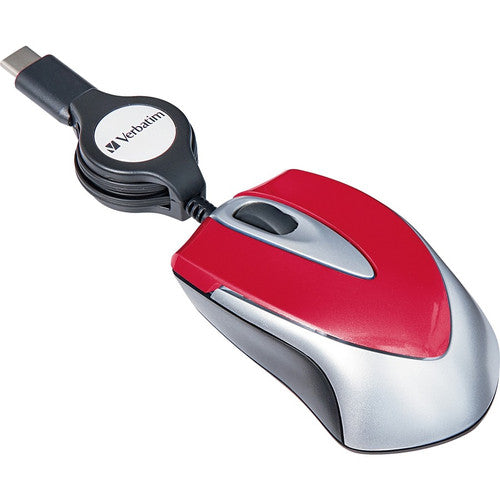 Mini souris optique de voyage USB-C Verbatim - Rouge 70236