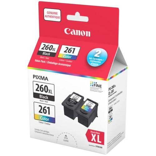 Canon PG-260XL / CL-261 Original Inkjet Ink Cartridge - Value Pack - Color, Black Pack 3706C008