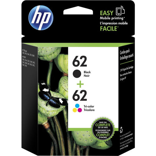 HP 62 Original Inkjet Ink Cartridge - Black, Tri-color - 2 / Pack N9H64FN#140