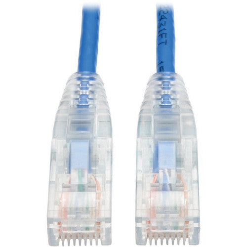 Tripp Lite N201-S02-BL Câble patch UTP moulé sans accroc Cat6 Gigabit fin (RJ45 M/M), bleu, 0,6 m