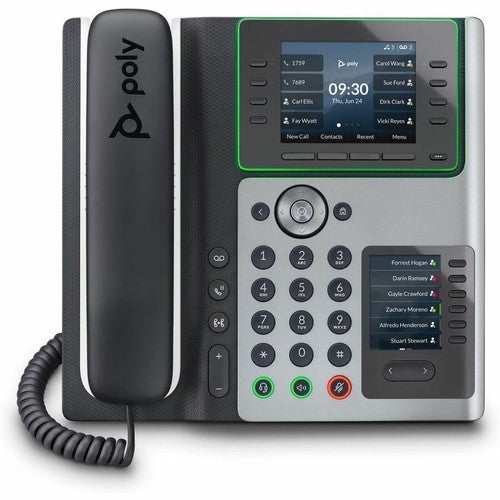 Poly Edge E450 IP Phone - Corded - Corded/Cordless - Wi-Fi, Bluetooth - Desktop - Black 82M90AA