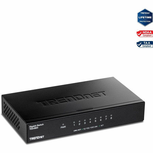 Commutateur de bureau Gigabit à 8 ports TRENDnet TEG-S83