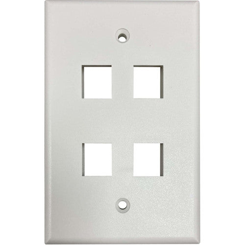 Tripp Lite by Eaton Safe-IT Plaque murale Keystone simple à 4 ports, antibactérienne, ivoire mat, TAA N042AB-004-IVM