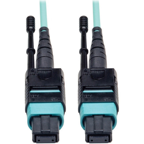 Tripp Lite by Eaton 2 Meter MTP / MPO Patch Cable, 12 Fiber, 40GbE Aqua OM3 Plenum N844-02M-12-P