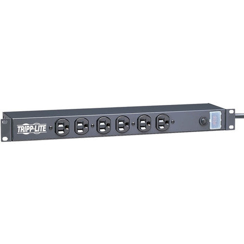 Tripp Lite Power Strip Rackmount Metal 120V 5-15R 6 Front Face Outlet 1URM RS-0615-F