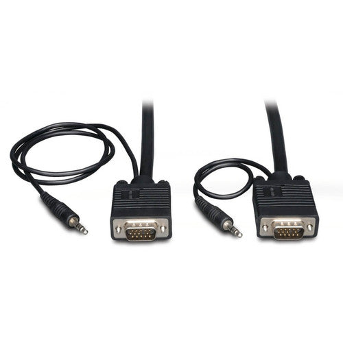 Tripp Lite 10ft SVGA / VGA Coax Monitor Cable with Audio and RGB High Resolution HD15 3.5mm M/M 10' P504-010