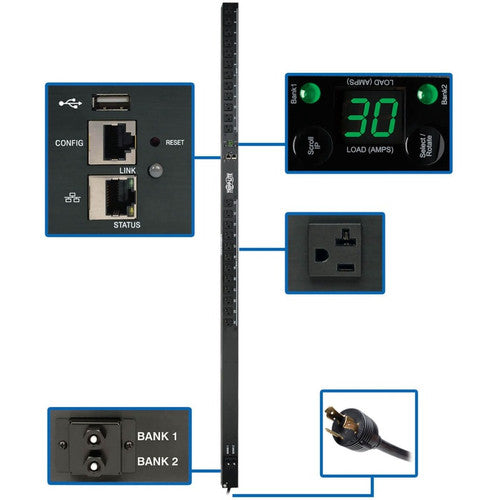 Tripp Lite par Eaton PDUMNV30LX PDU monophasé surveillé 2,9 kW PDUMNV30LX