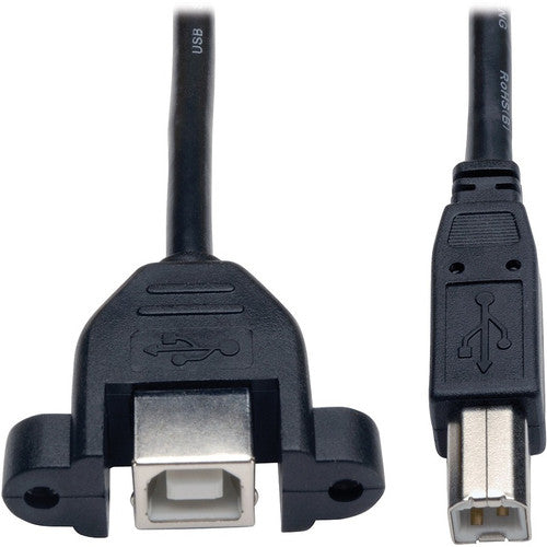 Tripp Lite by Eaton U025-001-PM 1-ft. Panel Mount USB 2.0 Extension Cable (USB B M/F) U025-001-PM