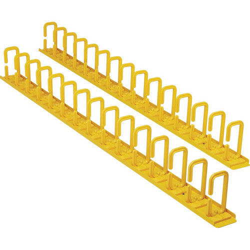 Gestionnaire de câbles vertical Tripp Lite by Eaton - Anneaux flexibles, Jaune, 6 pi (1,8 m) SRCABLERINGVRTF