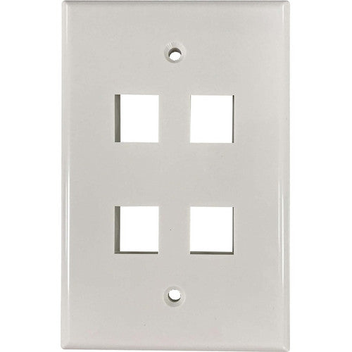 Tripp Lite by Eaton Safe-IT Plaque murale Keystone simple à 4 ports, antibactérienne, ivoire brillant, TAA N042AB-004-IVG