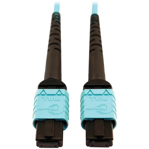 Tripp Lite by Eaton N846D-10M-24AAQ 400G Multimode 50/125 OM4 Fiber Optic Cable, Aqua, 10 m N846D-10M-24AAQ