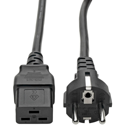 Tripp Lite 8ft 2-Prong Computer Power Cord European Cable C19 to SCHUKO CEE 7/7 Plug 16A 8' P050-008