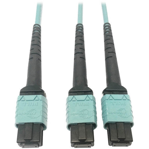 Tripp Lite by Eaton N846D-03M-24BAQ 400G Multimode 50/125 OM4 Fiber Optic Cable, Aqua, 3 m N846D-03M-24BAQ