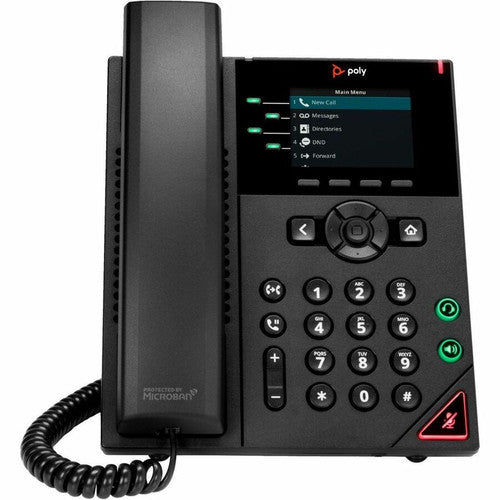 Poly VVX 250 IP Phone - Corded - Corded - Desktop, Wall Mountable - Black 89B63AA