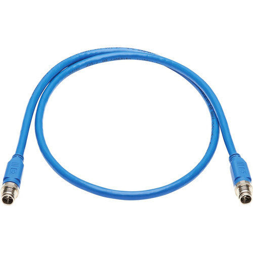 Tripp Lite by Eaton NM12-6A1-01M-BL M12 X-Code Cat6a 10G Ethernet Cable, M/M, Blue, 1 m (3.3 ft.) NM12-6A1-01M-BL