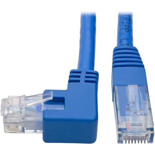 Tripp Lite by Eaton Left-Angle Cat6 UTP Patch Cable (RJ45) - 1 ft., M/M, Gigabit, Molded, Blue N204-001-BL-LA