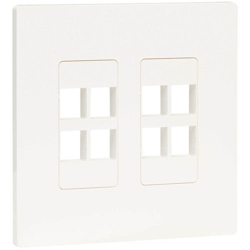 Tripp Lite by Eaton 8-Port Keystone Double-Gang Faceplate, White, TAA N080-208