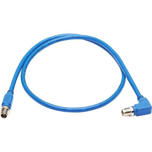 Tripp Lite by Eaton NM12-6A3-01M-BL M12 X-Code Cat6a 10G Ethernet Cable, M/M, Blue, 1 m (3.3 ft.) NM12-6A3-01M-BL