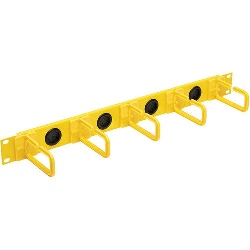 Tripp Lite by Eaton Gestionnaire de câbles horizontal – Anneaux flexibles, Jaune, 1U SRCABLERING1UFC