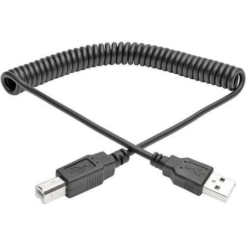 Tripp Lite by Eaton USB 2.0 Hi-Speed A/B Coiled Cable (M/M), 10 ft U022-010-COIL