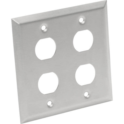 Tripp Lite by Eaton N206-FP04-IND RJ45 Bulkhead Wall Plate, 4 Cutouts, Industrial, Metal N206-FP04-IND