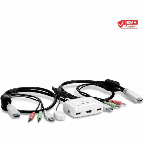 TRENDnet Commutateur KVM HDMI 2 ports, contrôlez 2 ordinateurs avec un seul ensemble de commandes de console, Full HD 1080P, HDMI et audio analogique 3,5 mm, commutateur de moniteur, logiciel de commutation KVM Windows et Mac, blanc, TK-215I TK-215I