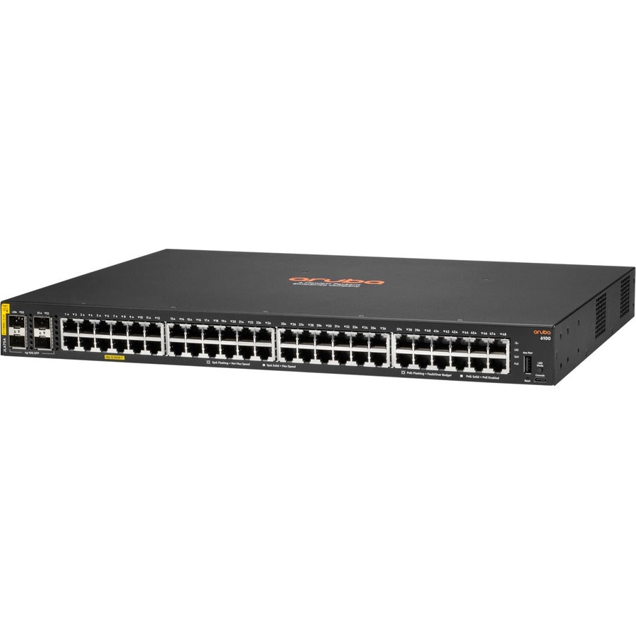 Aruba 6100 48G Class4 PoE 4SFP+ 370W Switch JL675A#AC3