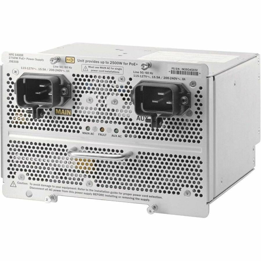 Aruba 5400R 2750W PoE+ zl2 Power Supply J9830B#B2C