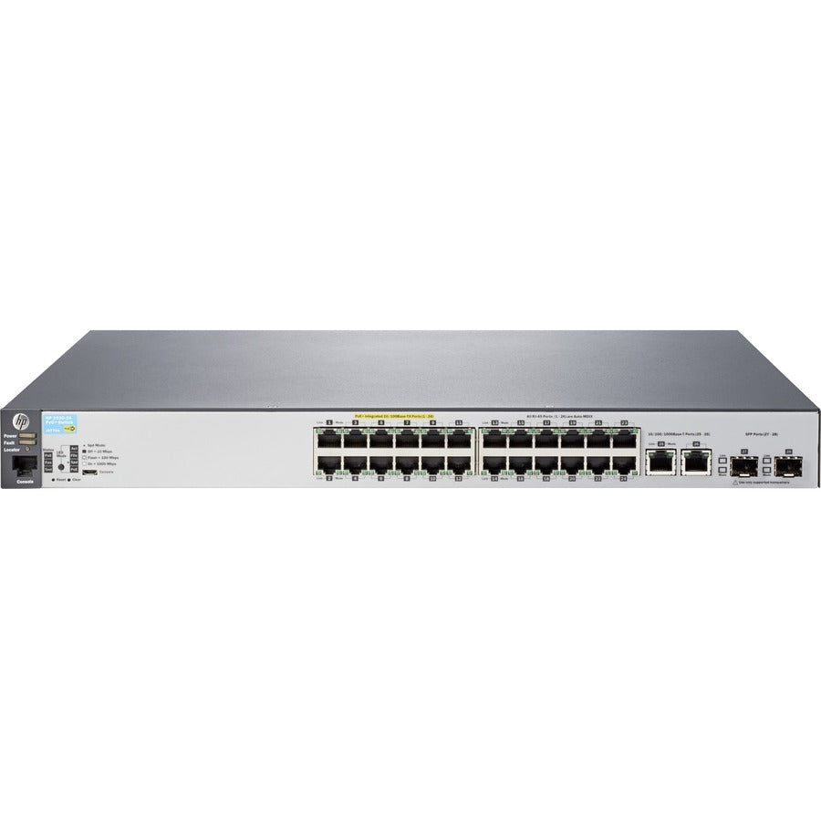 Aruba 2530-24-PoE+ Fast Ethernet Switch - 24 10/100 Network Ports, 2 Gigabit RJ45/SFP uplinks - Fully Managed - Layer 2 J9779A#ABA