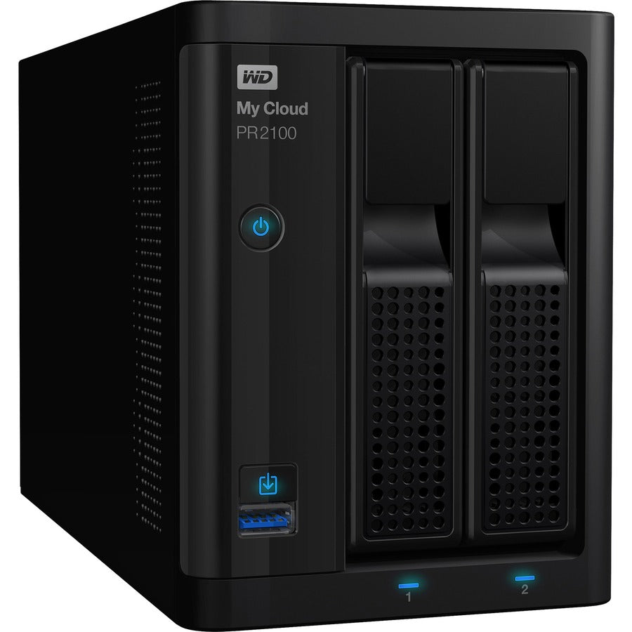 WD 12TB My Cloud PR2100 Pro Series Media Server with Transcoding, NAS - Network Attached Storage WDBBCL0120JBK-NESN