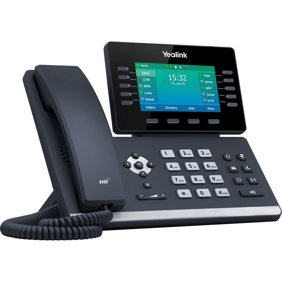 Yealink T54W IP Phone - Corded/Cordless - Corded/Cordless - Bluetooth - Wall Mountable, Desktop - Classic Gray SIP-T54W