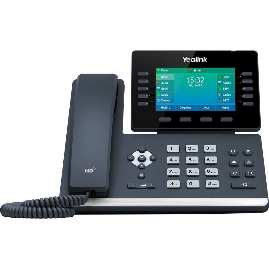 Yealink T54W IP Phone - Corded/Cordless - Corded/Cordless - Bluetooth - Wall Mountable, Desktop - Classic Gray SIP-T54W