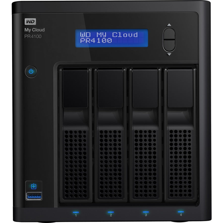 WD 32TB My Cloud PR4100 Pro Series Media Server with Transcoding, NAS - Network Attached Storage WDBNFA0320KBK-NESN