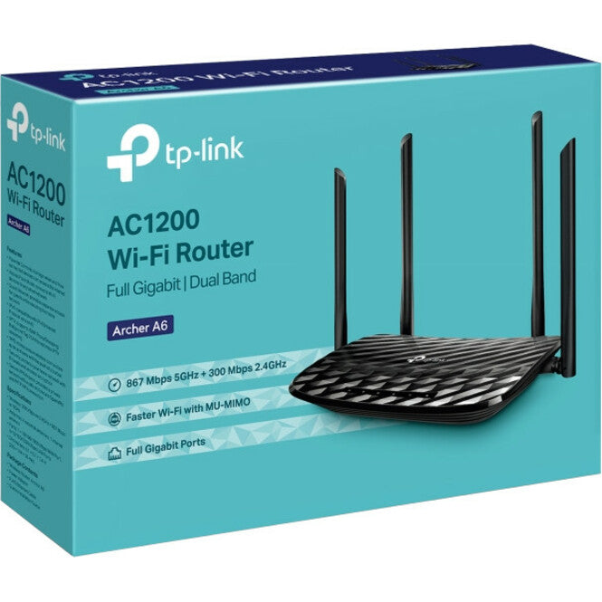 TP-Link Archer A6 Wi-Fi 5 IEEE 802.11ac Ethernet Wireless Router ARCHER A6