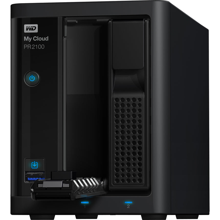 Serveur multimédia WD My Cloud PR2100 Pro Series 16 To avec transcodage, NAS - Stockage en réseau WDBBCL0160JBK-NESN