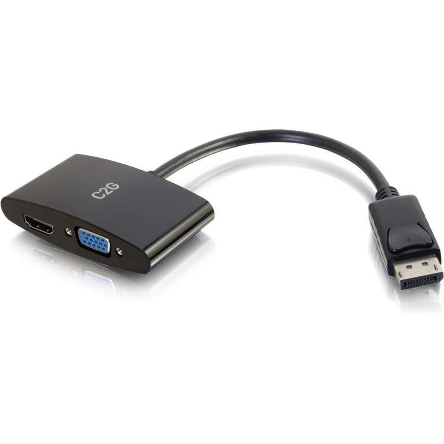 C2G 8in DisplayPort to 4K HDMI or VGA Adapter - Black 28273