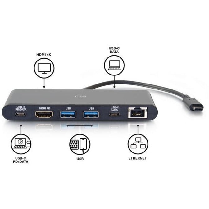 C2G USB-C 6-in-1 Mini Dock Kit for Laptops C2G54479