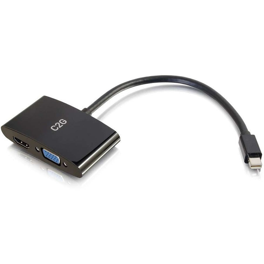 C2G 8in Mini DisplayPort to 4K HDMI or VGA Adapter - Black 28271