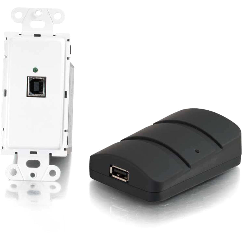 C2G USB 2.0 Over Cat5 Superbooster Wall Plate Transmitter to Dongle Receiver Kit 53878