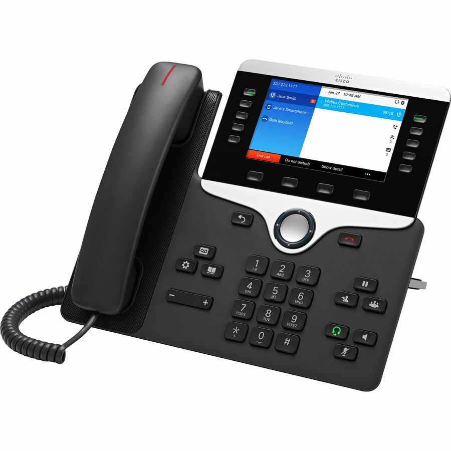 Cisco 8851 IP Phone - Corded/Cordless - Corded - Bluetooth - Desktop, Wall Mountable - Charcoal CP-8851-3PCC-K9=