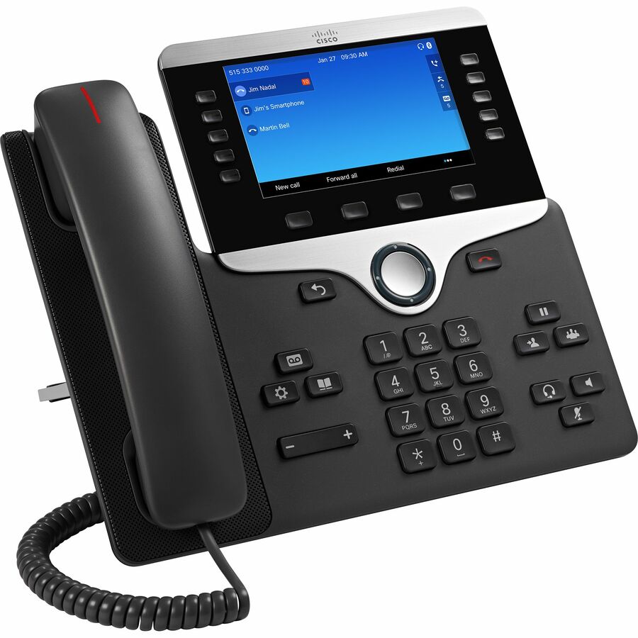 Cisco 8851 IP Phone - Corded/Cordless - Corded - Bluetooth - Desktop, Wall Mountable - Charcoal CP-8851-3PCC-K9=