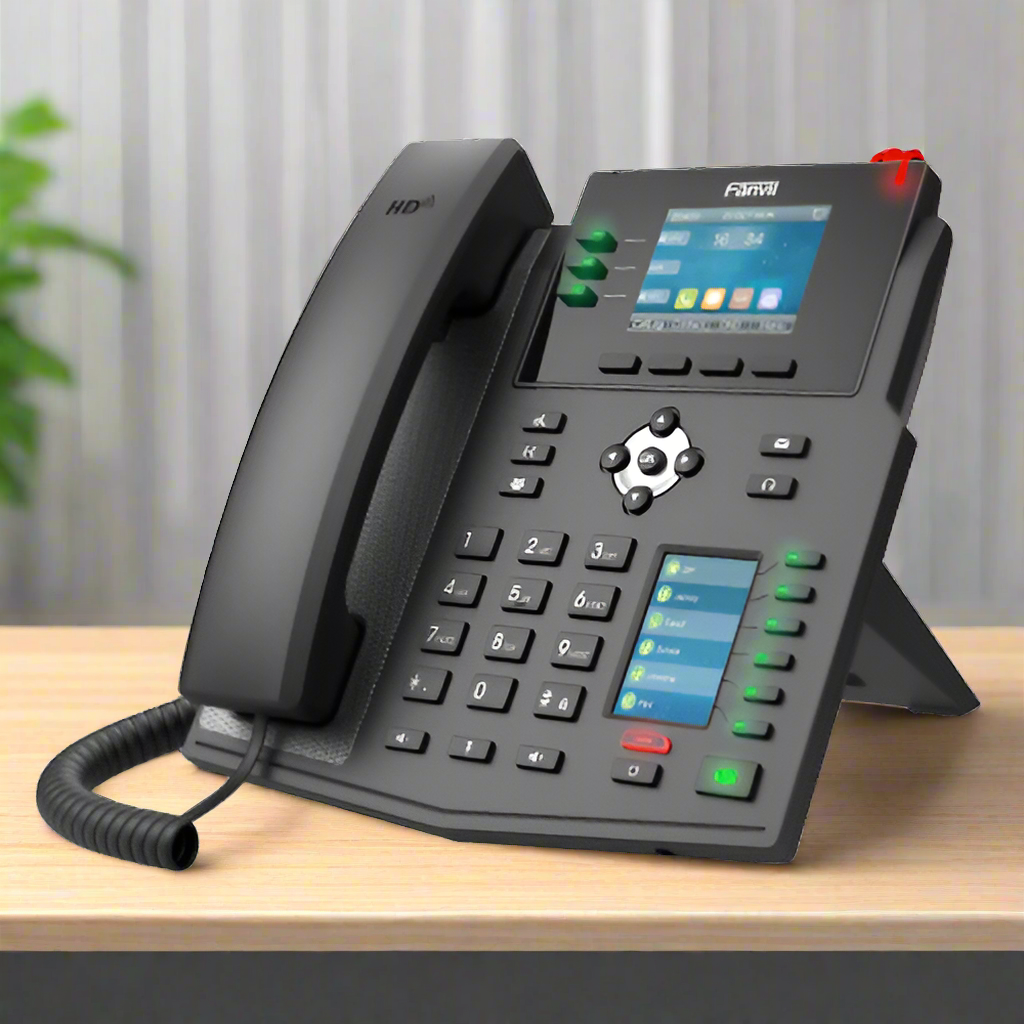 Fanvil X4U Telefono IP Da Ufficio – 2 Porte Gigabit PoE, USB, 30 Tasti Programmabili E Audio HD