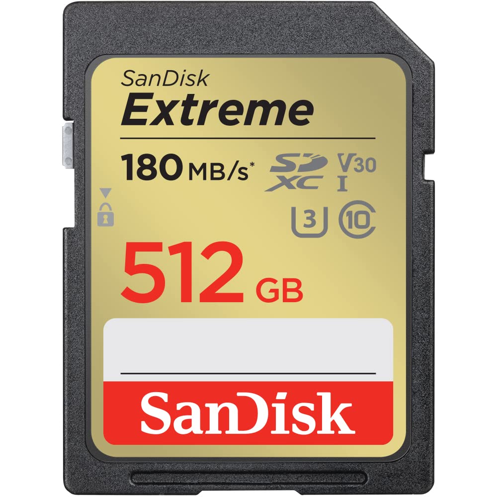WD Extreme 512 GB Class 10/UHS-I (U3) V30 SDXC SDSDXVV-512G-GNCIN