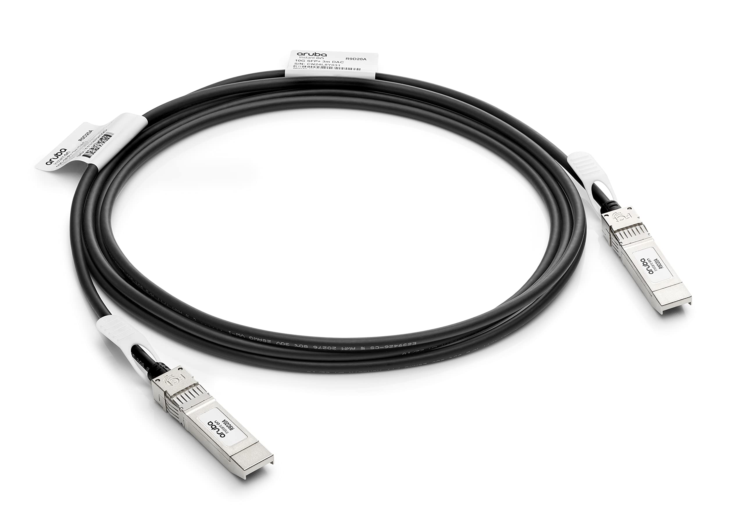 Câble en cuivre à connexion directe Aruba 10G SFP+ vers SFP+ de 3 m pour HPE R9F84A