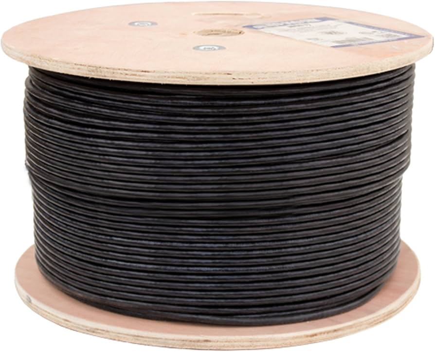 CAT6A 1000 Foot Outdoor Rated Box Cable - Black