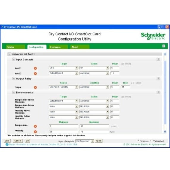 Carte SmartSlot d'E/S à contact sec APC by Schneider Electric AP9613