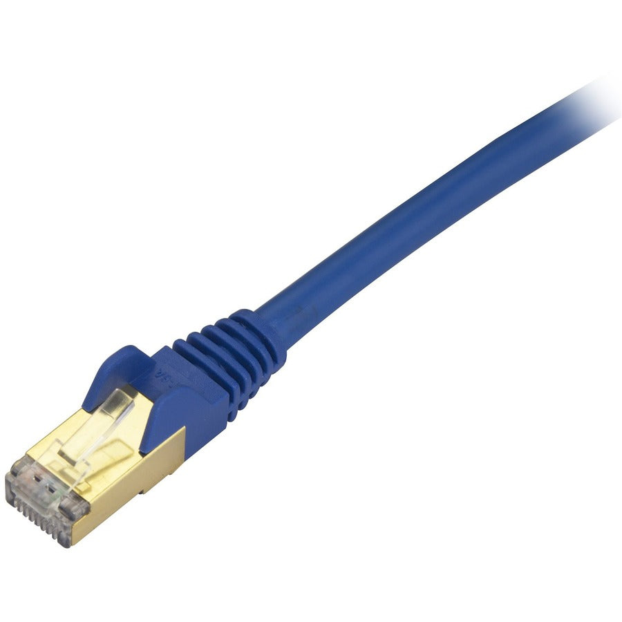 StarTech.com Câble Ethernet CAT6a de 0,3 m – Cordon de brassage PoE RJ45 100 W blindé sans accroc de catégorie 6a – 10 GbE bleu certifié UL/TIA C6ASPAT1BL