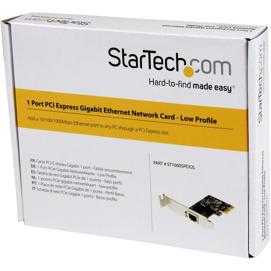 StarTech.com Carte réseau adaptateur de serveur NIC PCI Express PCIe Gigabit 1 port - Profil bas ST1000SPEX2L